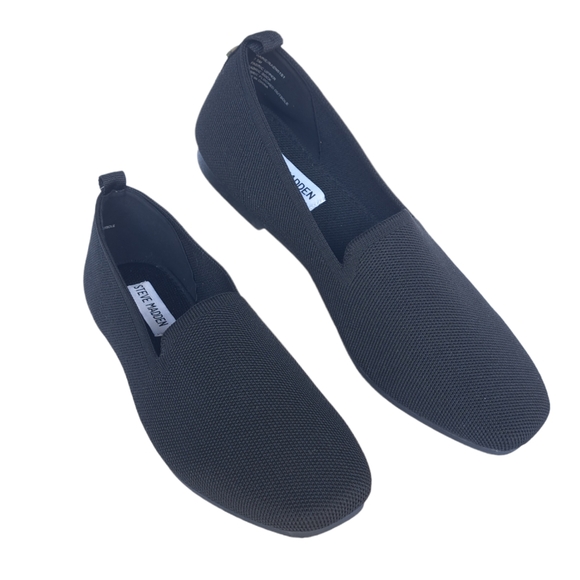 Steve Madden Shoes - STEVE MADDEN Raine Knit Black Fabric Loafers Flats Size 7.5